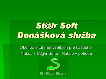 Úvodná strana z viacstranovej prezentácia St@ir Softu v Power Pointe.